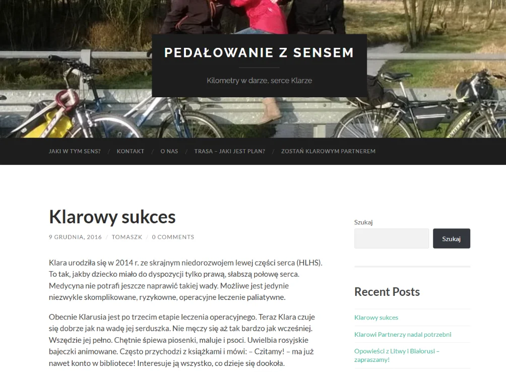 Pedałowanie z sensem - charytatywny projekt rowerowy