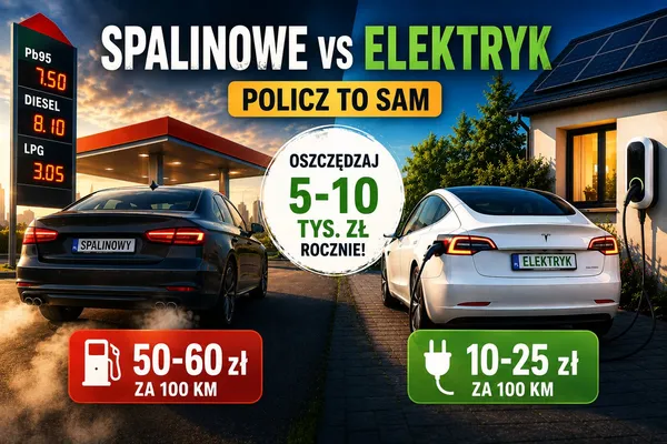 Samochód spalinowy i elektryczny: koszt przejechania 100 km